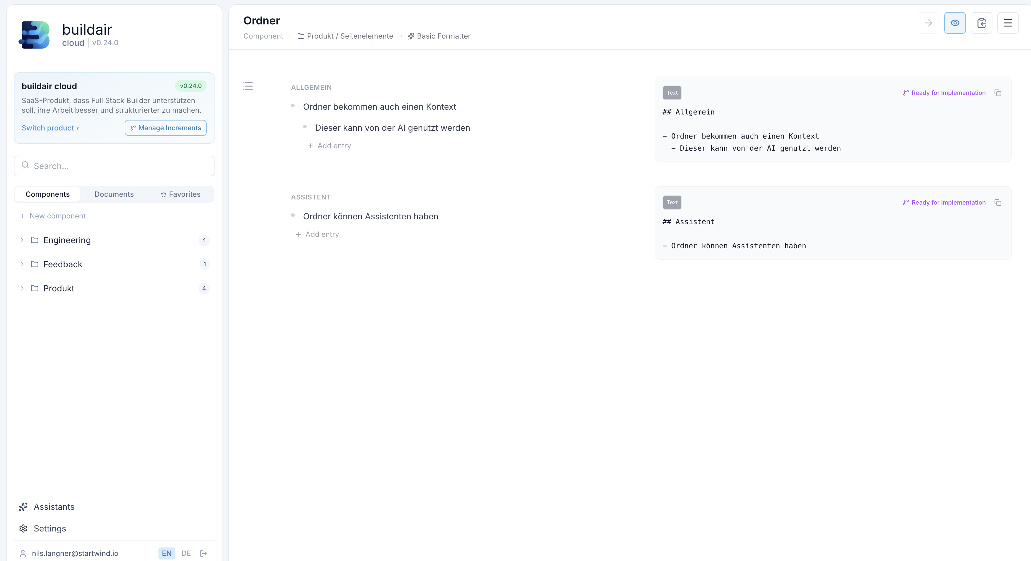 Component editor view